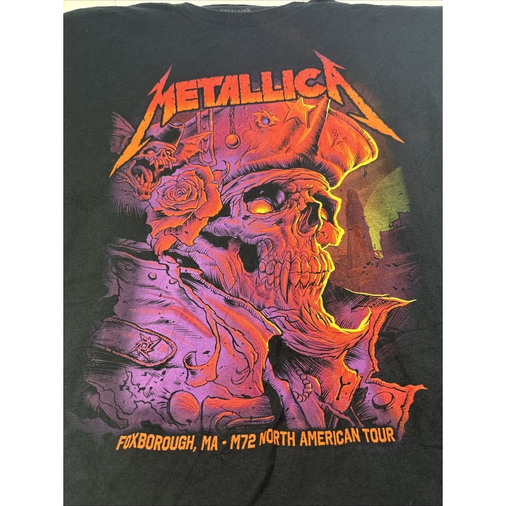 Metallica Foxboro Mass 2024 Tour Tee Shirt Black 3x